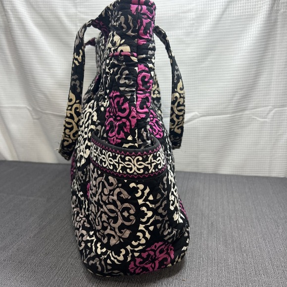 Retired Vera Bradley Pleated Tote Magenta Pink Quilted Weekender & Wallet READ - Picture 8 of 16